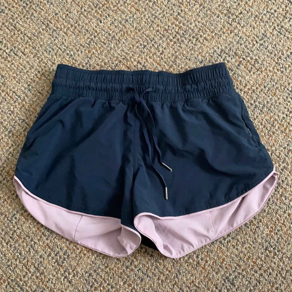 Lululemon reversible navy and light purple shorts